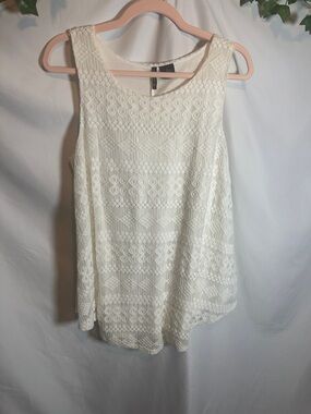 new directions White Lace Overlay Sleeveless Camisole